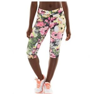 Fila Sport Colorful Floral Capri Length Running Leggings